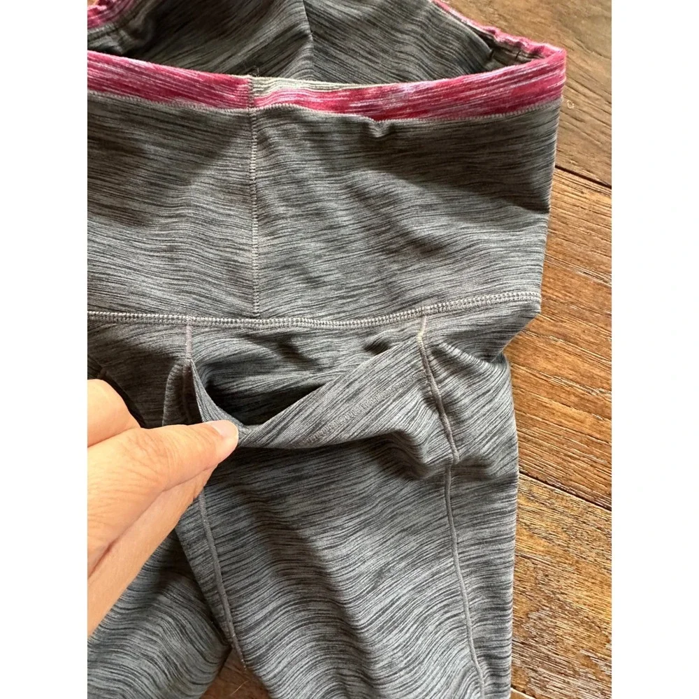 Prana Womens High Waisted Space Dye Striped Leggings Charcoal Grey Multi Small